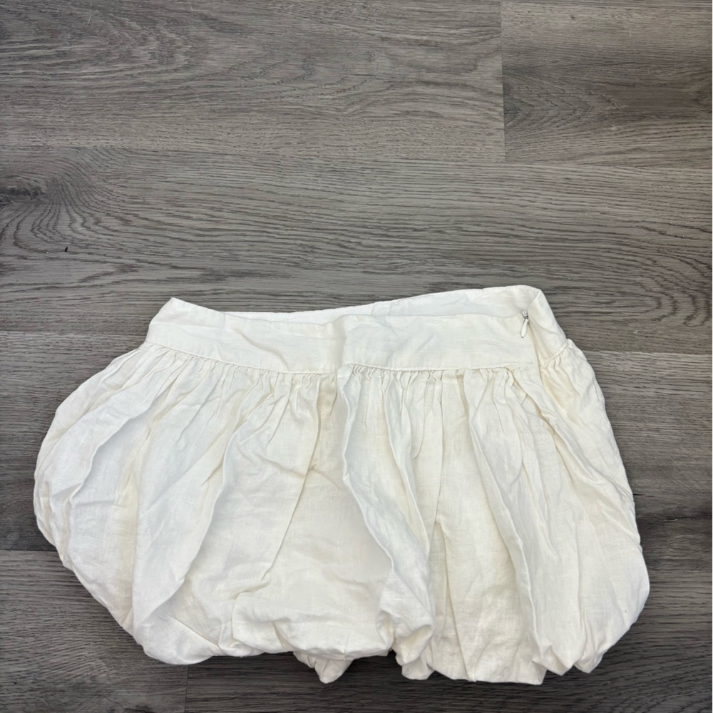 Pull&Bear Crisp White linen Bubble Skirt